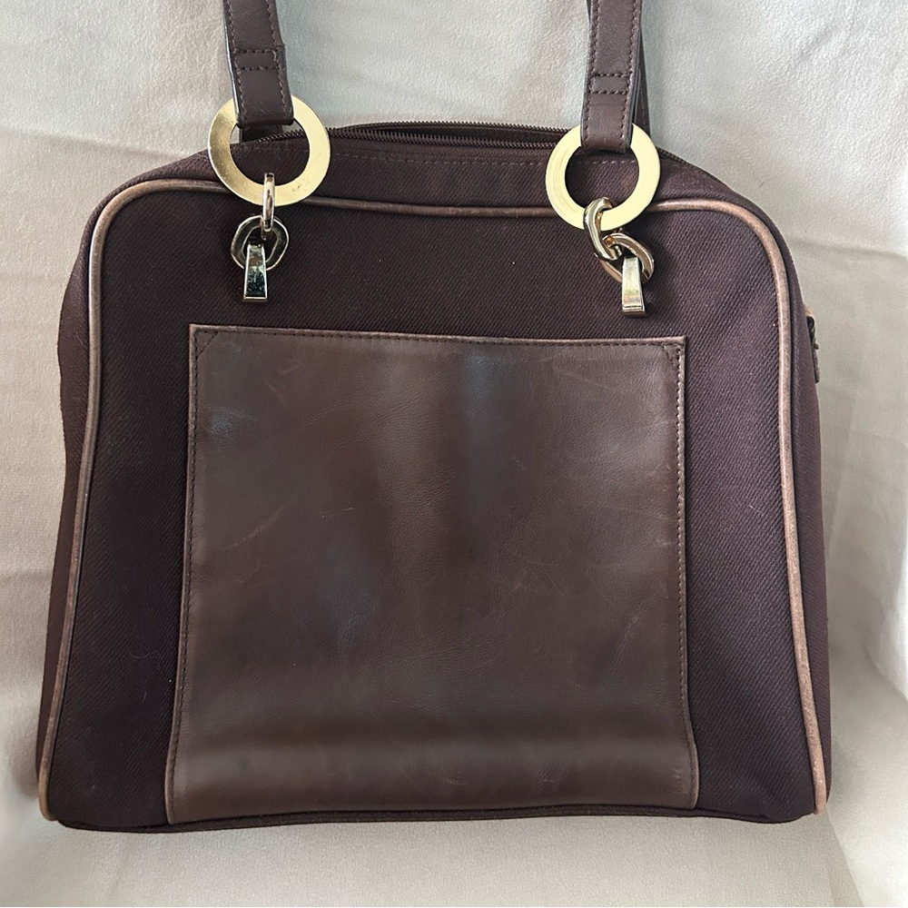 LEATHER COMPANY by liz Claiborne chocolate brown/gold NEW ⭐️